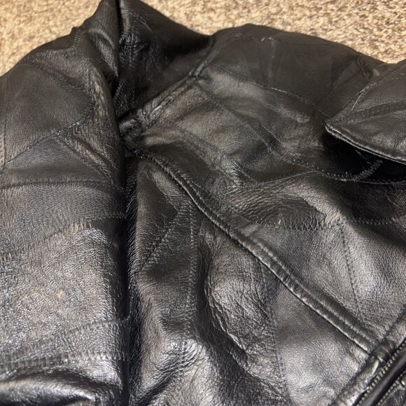 Men’s USA Leather Black Leather Jacket Size Large - Picture 4 of 6